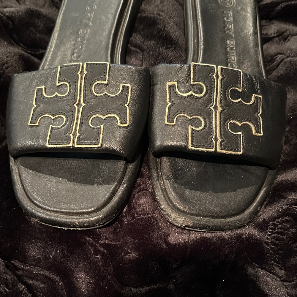 Tory Burch Black Double T Sport Slide Sandals size 7 - Picture 3 of 9
